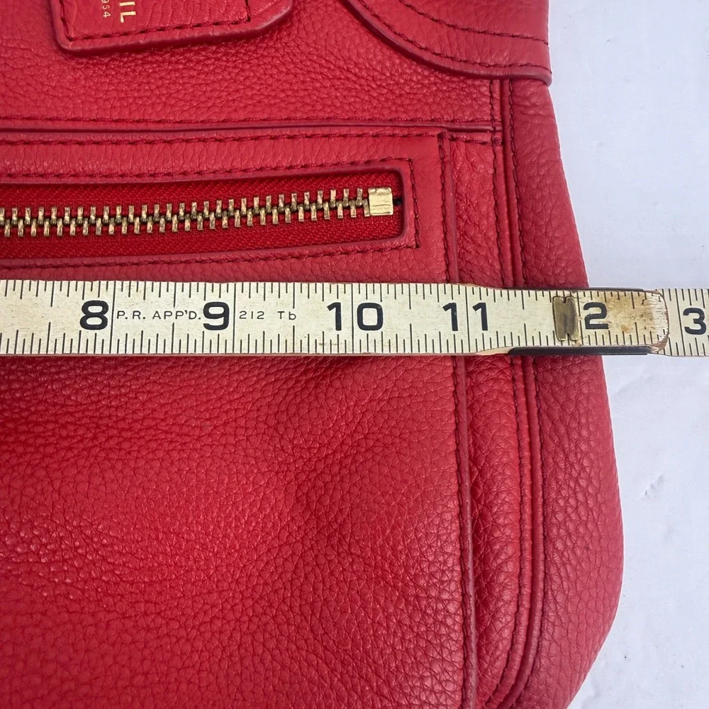Fossil Shoulder Bag Medium Red Pebbled Leather Hobo Brass Hardware Casual